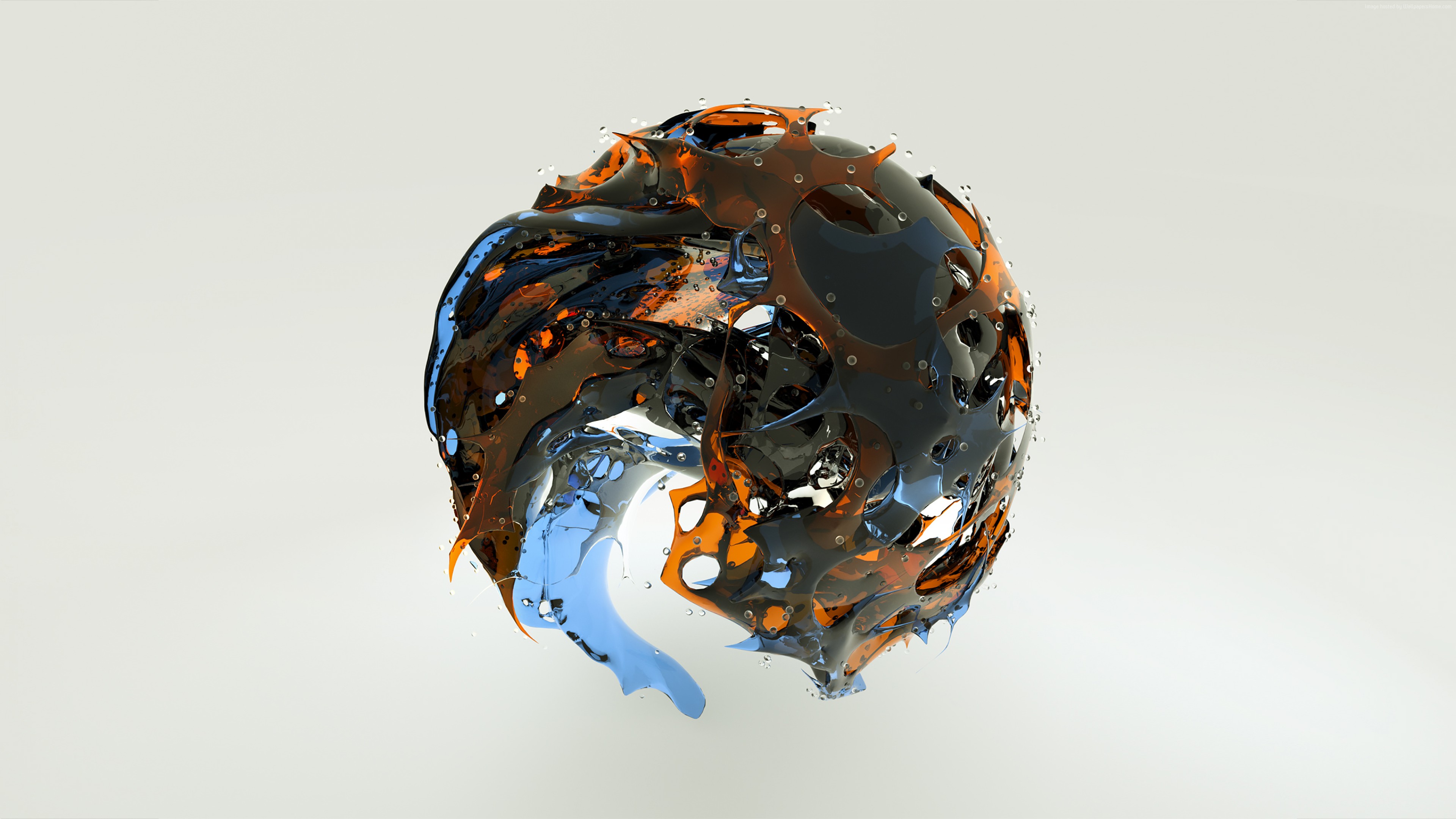 Wallpaper sphere, 3D, glass, HD, Abstract 2652219246